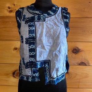 Blue/grey cotton Southeast Asian style Vest